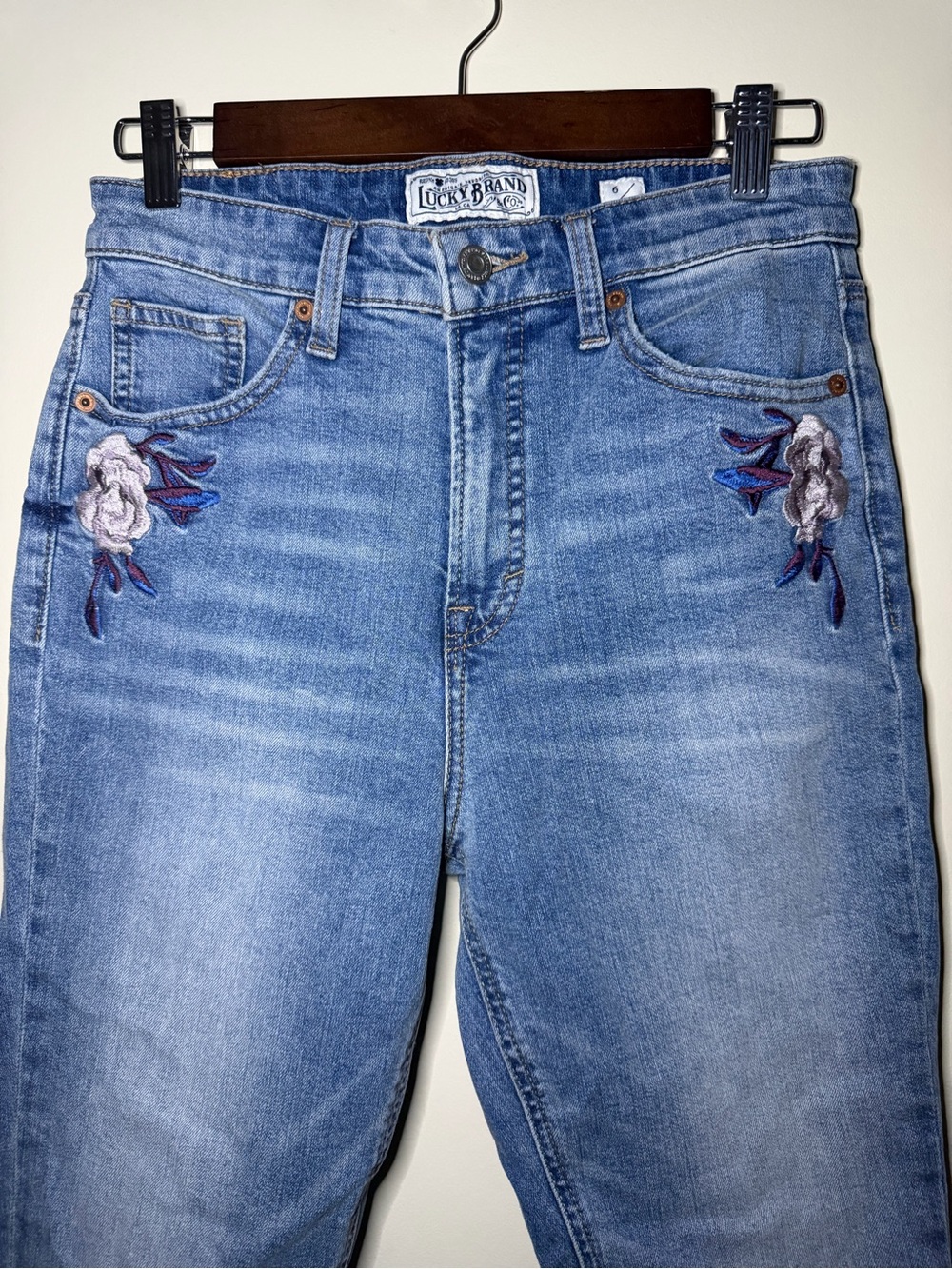 Lucky Brand Jeans with Floral Embroidery